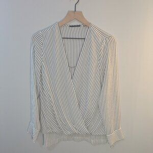 Black and white stripped blouse